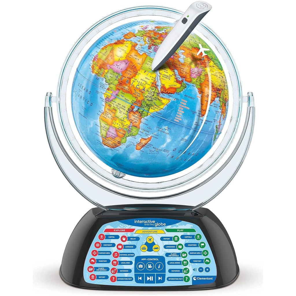 Clementoni Digital Interactive Globe Light-Up World Globe with Talking Pen & App (Ages 7+)