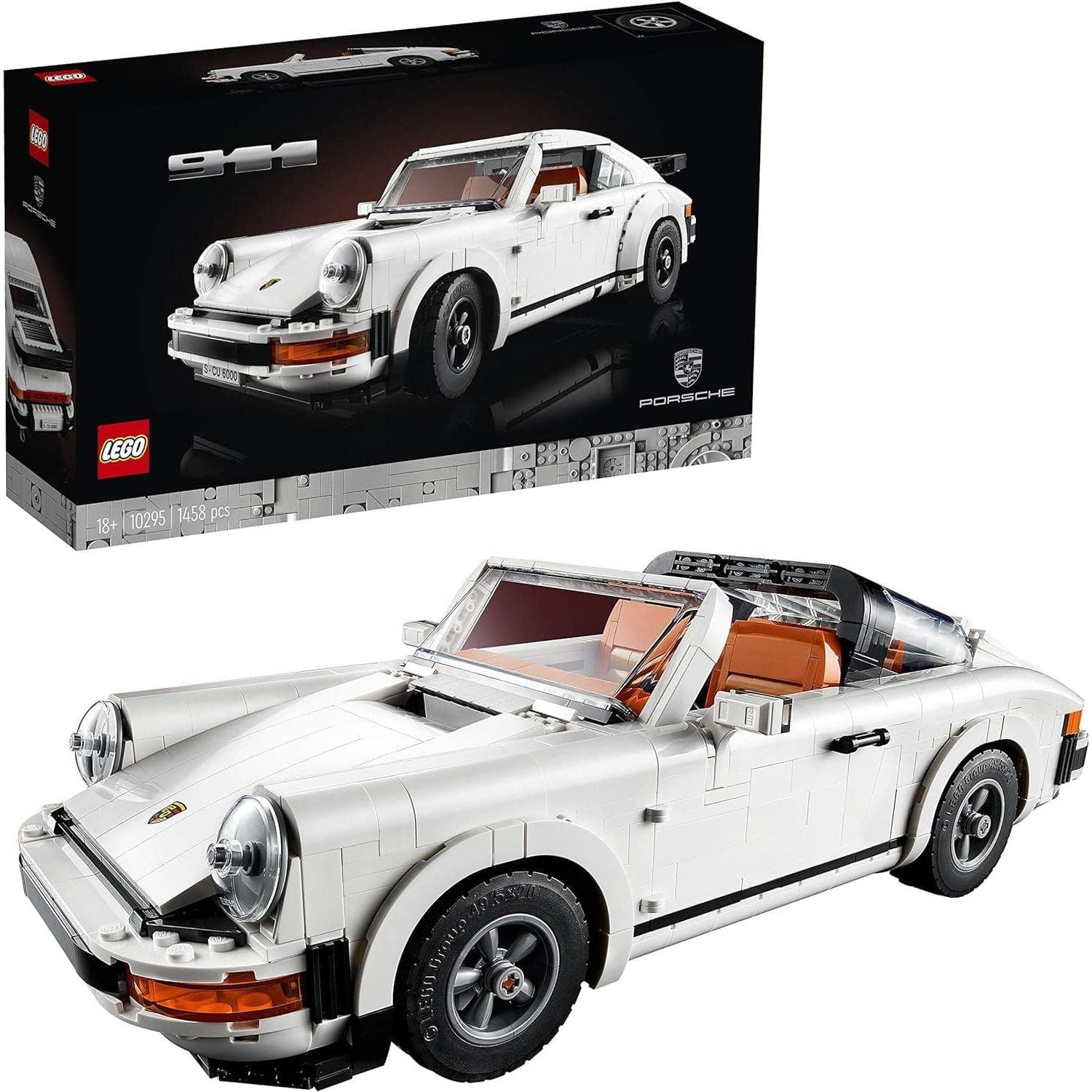 LEGO 10295 Icons Porsche 911 Racing Car Building Set, Collectible Turbo Targa, 2in1 Model