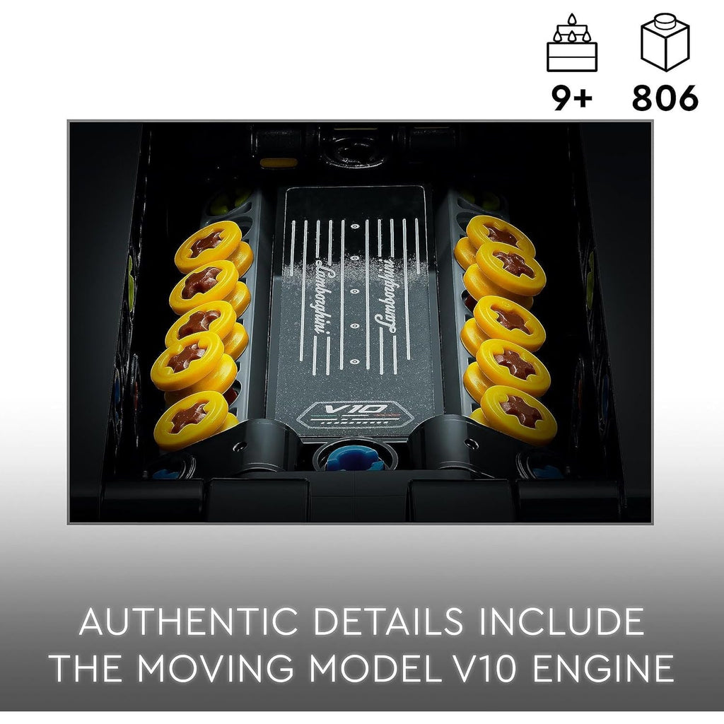 LEGO Technic Lamborghini Huracán Tecnica Toy Car Model Kit – Racing Car Building Set for 9+ Year Old Kids, Boys, Girls & Motorsport Fans – Model 42161